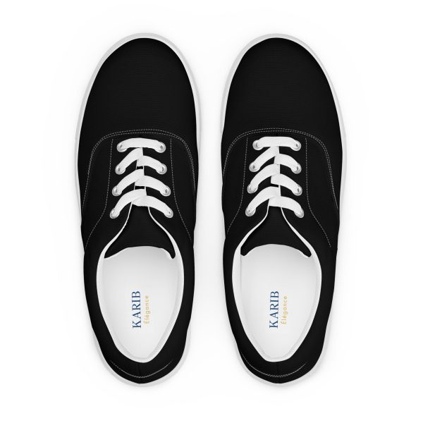 Chic Black and Gold Men’s lace-up canvas shoes