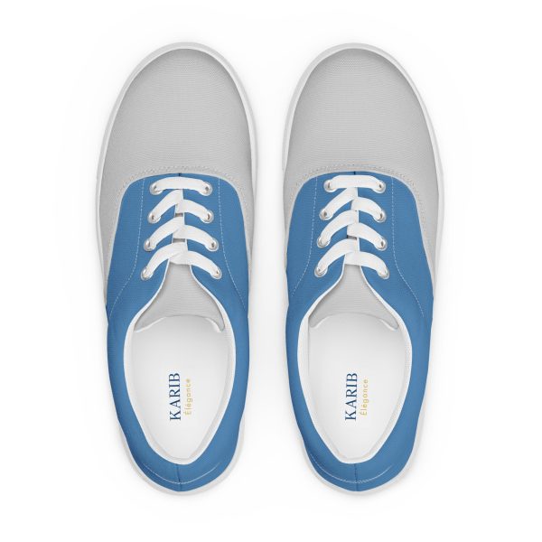 Cool Blue and Gray Men’s lace-up canvas shoes