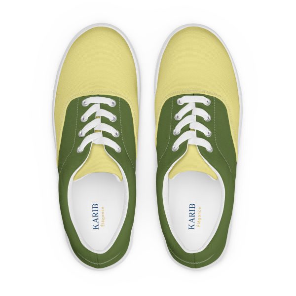 Urban Olive and Khaki Men’s lace-up canvas shoes