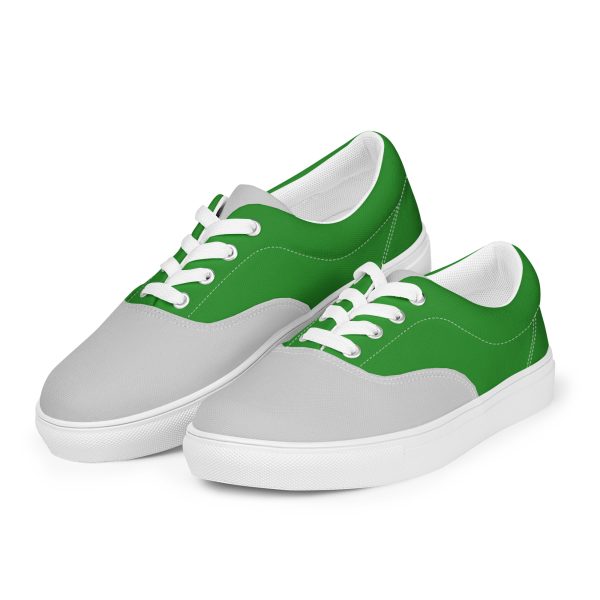 Stylish Forest Green and Gray Men’s lace-up canvas shoes - Image 5