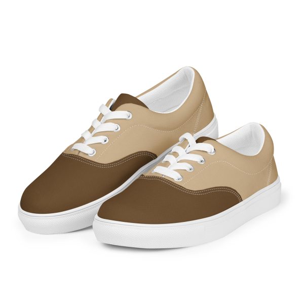 Refined Tan and Brown Men’s lace-up canvas shoes - Image 5