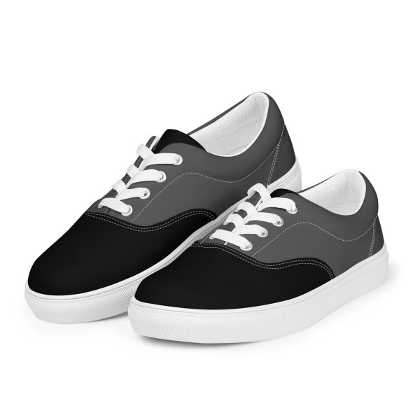 Elegant Gray and Black Men’s lace-up canvas shoes - Image 5