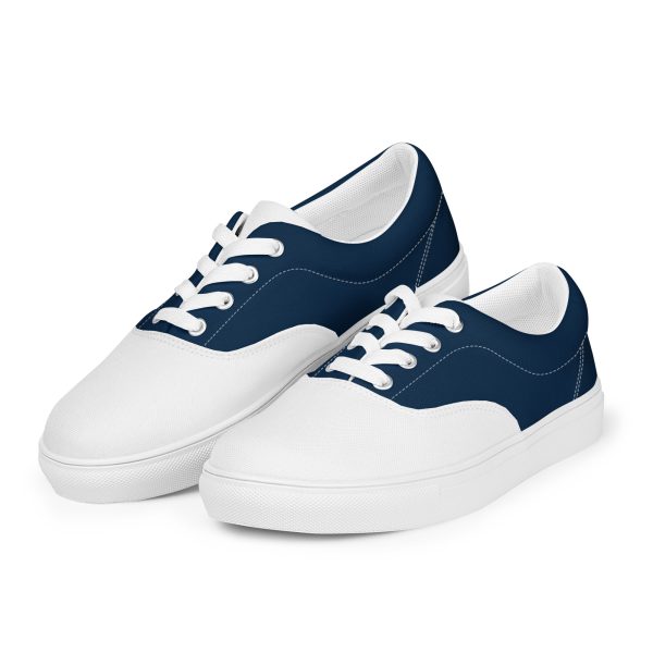 Classic Navy and White Men’s lace-up canvas shoes - Image 5