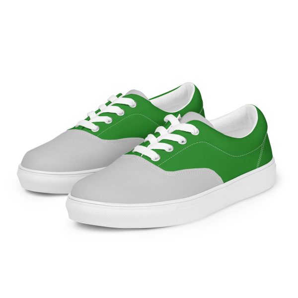 Stylish Forest Green and Gray Men’s lace-up canvas shoes - Image 2