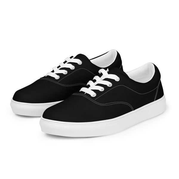 Chic Black and Gold Men’s lace-up canvas shoes - Image 2