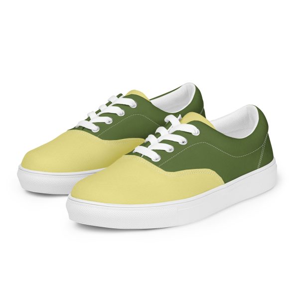 Urban Olive and Khaki Men’s lace-up canvas shoes - Image 2