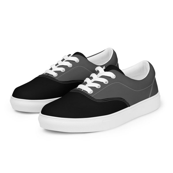 Elegant Gray and Black Men’s lace-up canvas shoes - Image 2