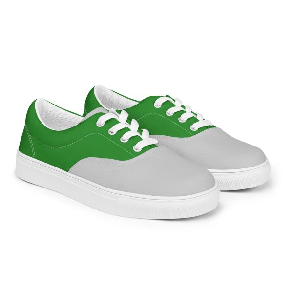 Stylish Forest Green and Gray Men’s lace-up canvas shoes - Image 6