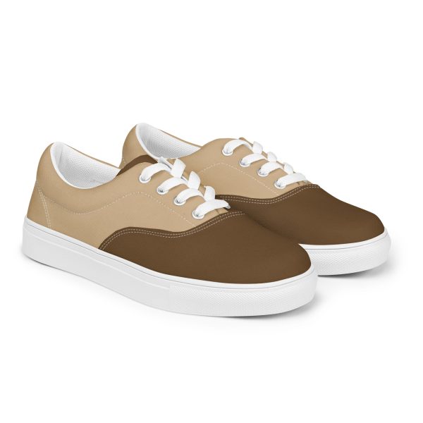 Refined Tan and Brown Men’s lace-up canvas shoes - Image 6