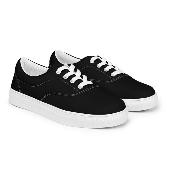 Chic Black and Gold Men’s lace-up canvas shoes - Image 6