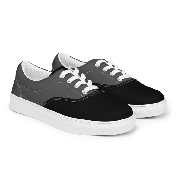 Elegant Gray and Black Men’s lace-up canvas shoes - Image 6