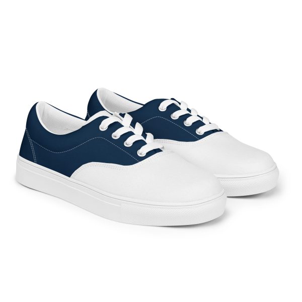 Classic Navy and White Men’s lace-up canvas shoes - Image 6