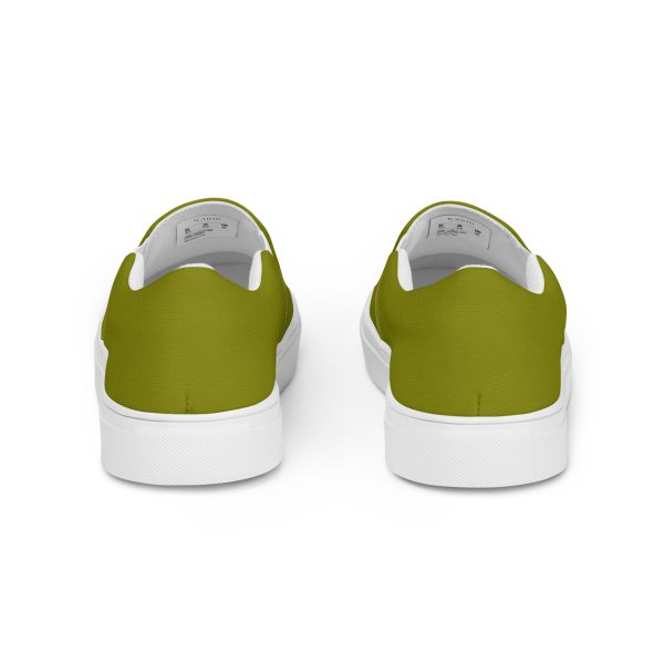 Olive Green Men’s slip-on canvas shoes - Image 3