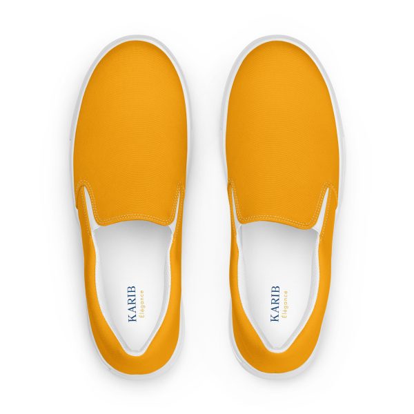 Bold Orange Men’s slip-on canvas shoes