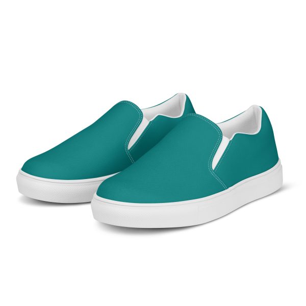 Vivid Teal Men’s slip-on canvas shoes - Image 2