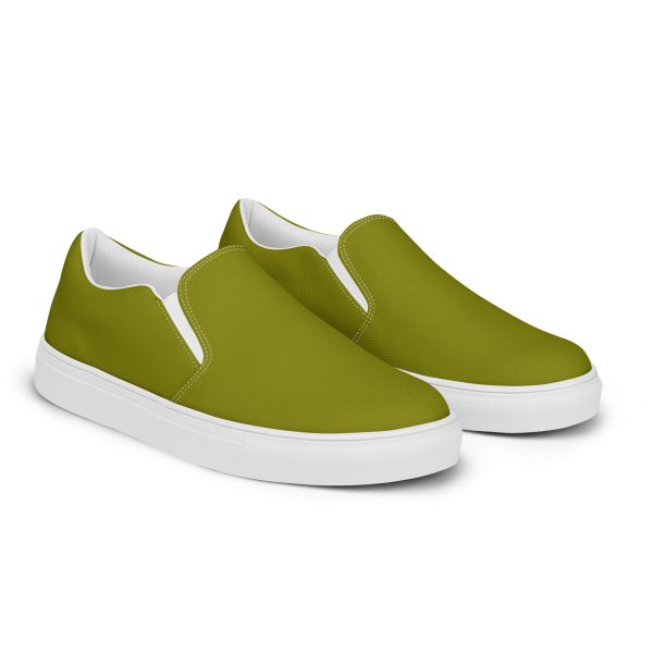 Olive Green Men’s slip-on canvas shoes - Image 4