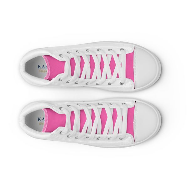 Pink Paradise Women’s high top canvas shoes - Image 6