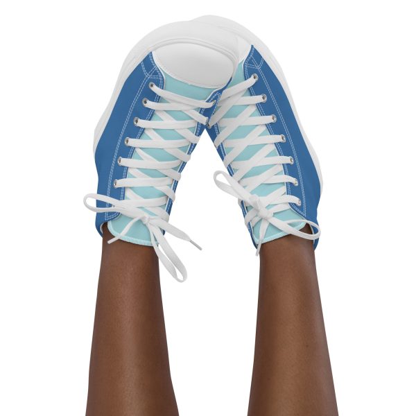 Ocean Blue Women’s high top canvas shoes - Image 2