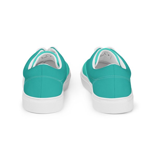 Turquoise Sea Green Women’s lace-up canvas shoes - Image 4