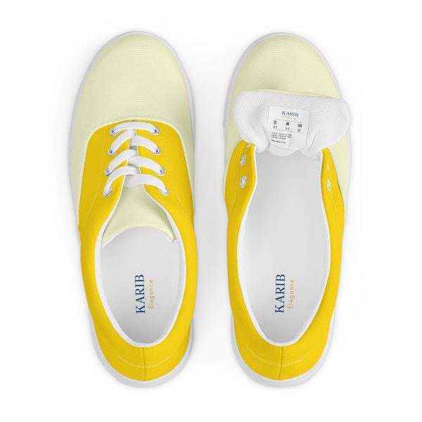 Goldenrod Yellow Women’s lace-up canvas shoes - Image 3