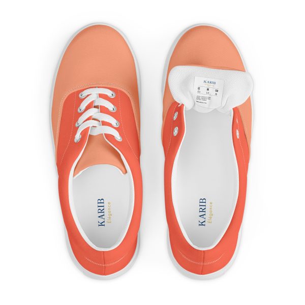 Tomato Salmon Women’s lace-up canvas shoes - Image 3