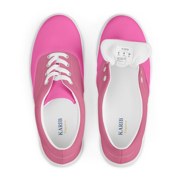 Pale Violet & Hot Pink Women’s lace-up canvas shoes - Image 3