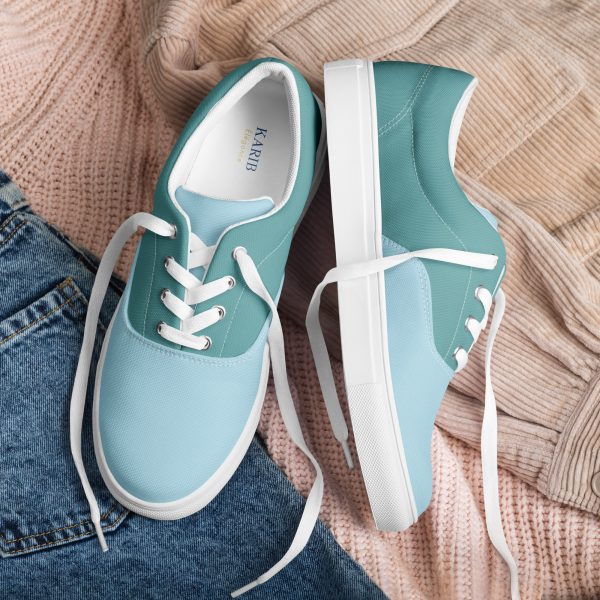 Cadet Blue Women’s lace-up canvas shoes