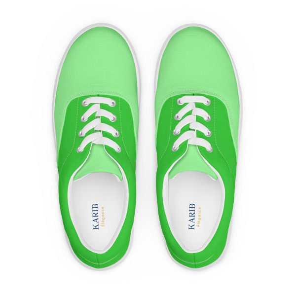 Lime Green Women’s lace-up canvas shoes