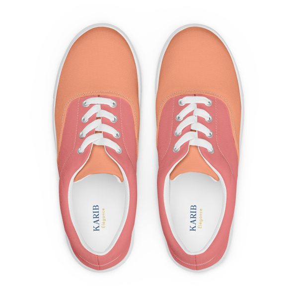 Coral Salmon Women’s lace-up canvas shoes