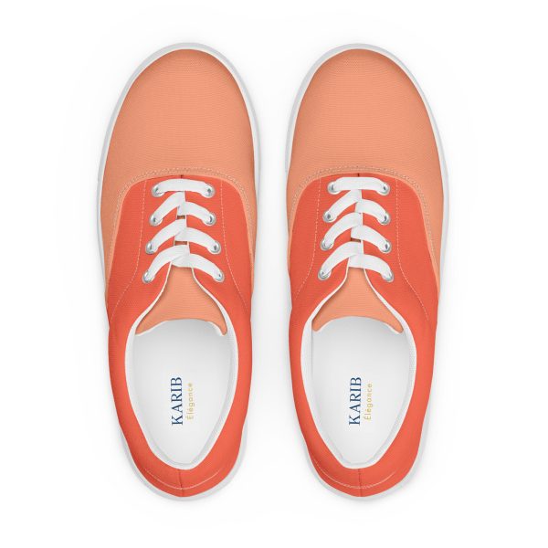 Tomato Salmon Women’s lace-up canvas shoes