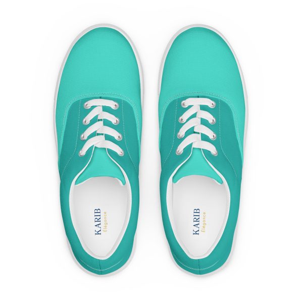 Turquoise Sea Green Women’s lace-up canvas shoes