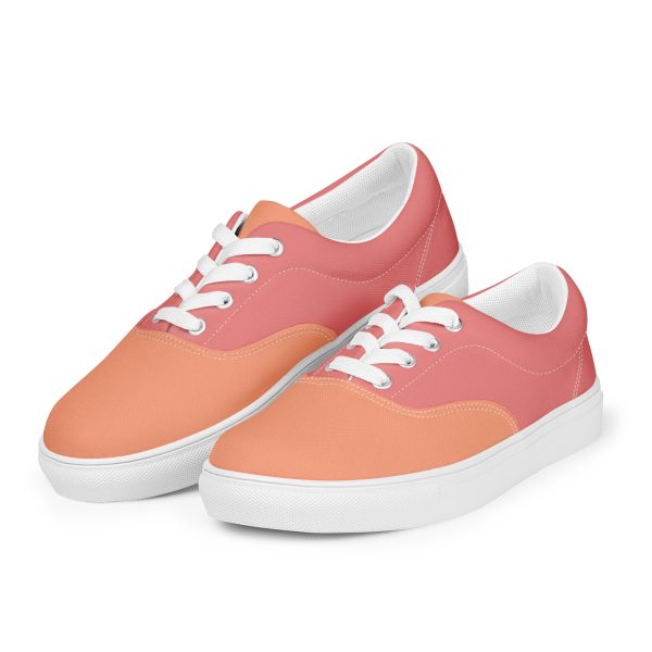 Coral Salmon Women’s lace-up canvas shoes - Image 5