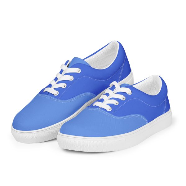 Cornflower Blue Women’s lace-up canvas shoes - Image 5