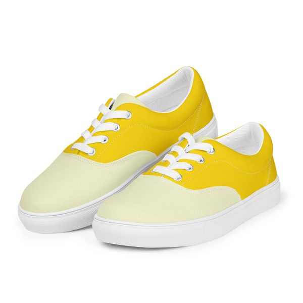 Goldenrod Yellow Women’s lace-up canvas shoes - Image 5