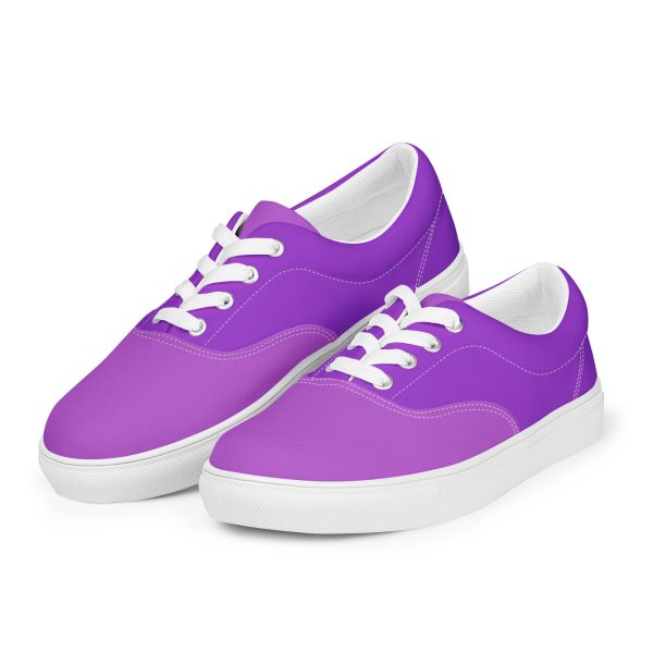 Dark & Medium Orchid Women’s lace-up canvas shoes - Image 5