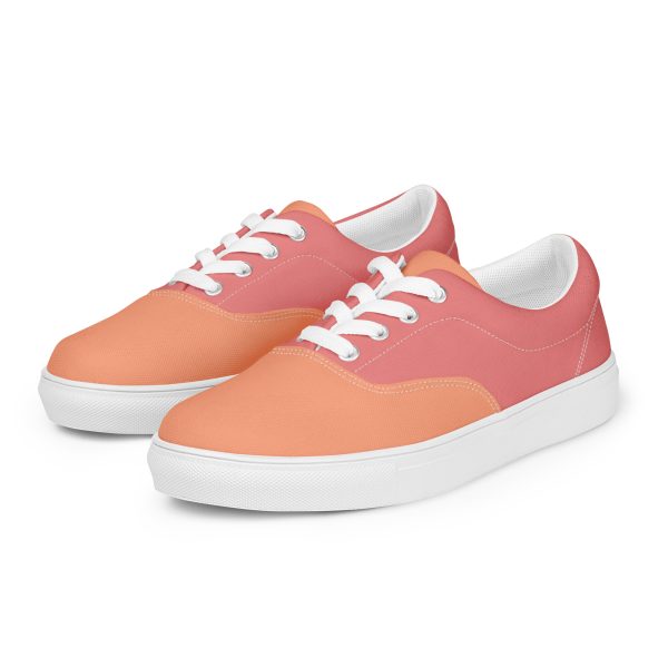 Coral Salmon Women’s lace-up canvas shoes - Image 2