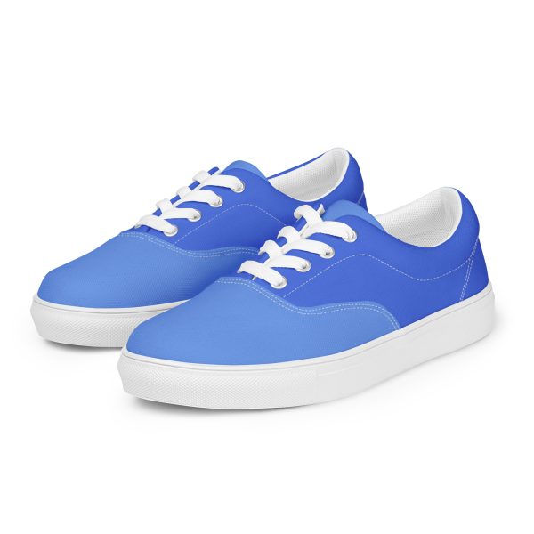 Cornflower Blue Women’s lace-up canvas shoes - Image 2