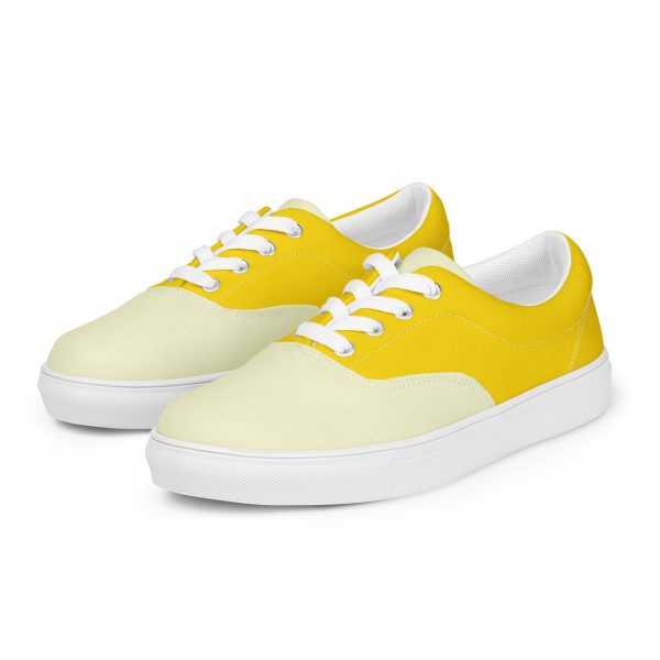 Goldenrod Yellow Women’s lace-up canvas shoes - Image 2