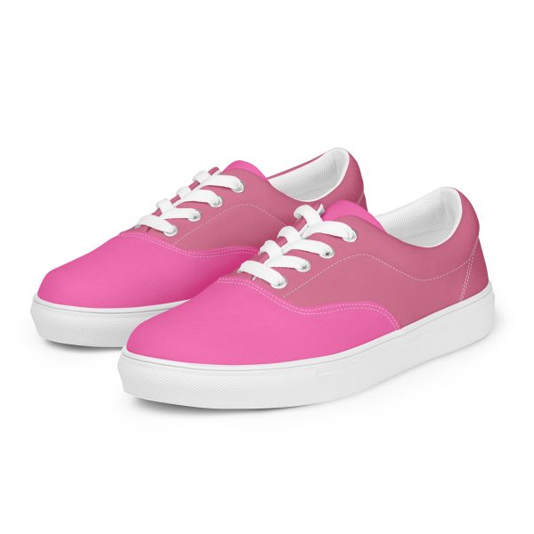 Pale Violet & Hot Pink Women’s lace-up canvas shoes - Image 2