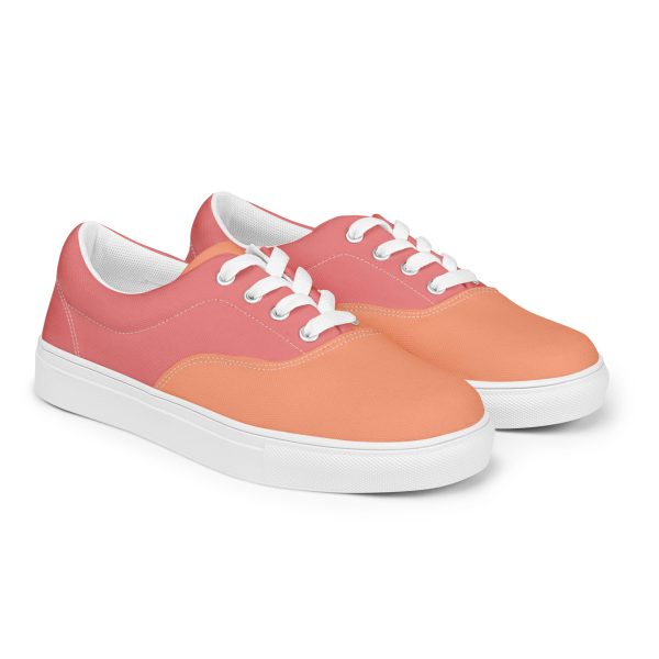 Coral Salmon Women’s lace-up canvas shoes - Image 6