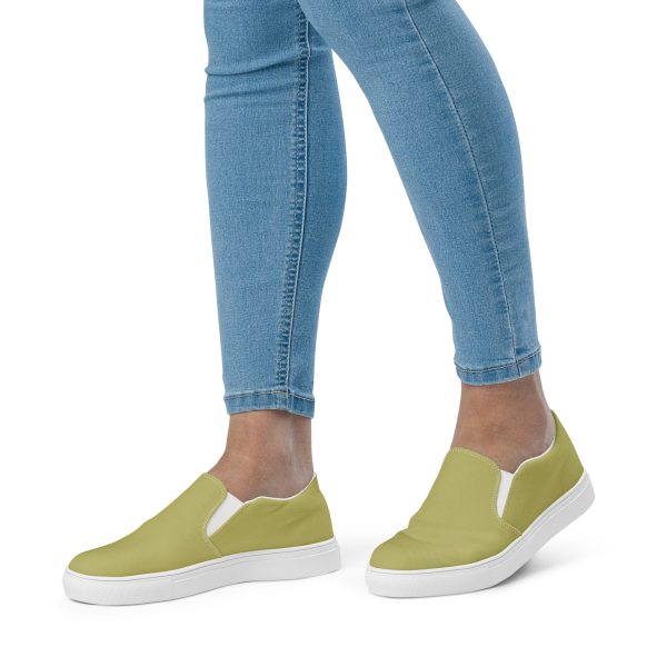 Dark Khaki Women’s slip-on canvas shoes