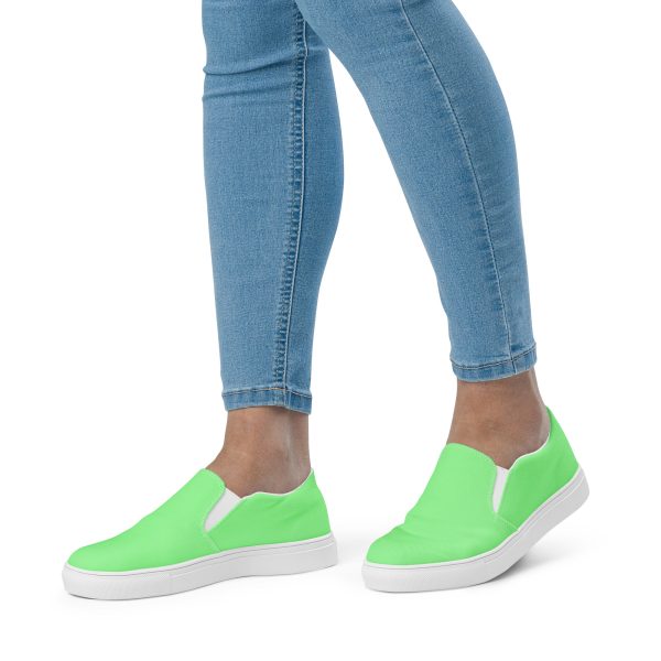 Pale Green Women’s slip-on canvas shoes - Image 2