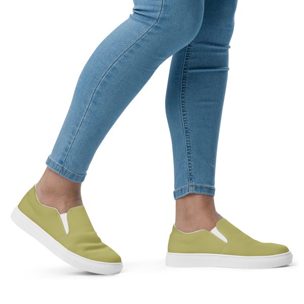 Dark Khaki Women’s slip-on canvas shoes - Image 3