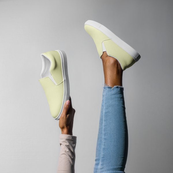 Light Goldenrod Yellow Women’s slip-on canvas shoes