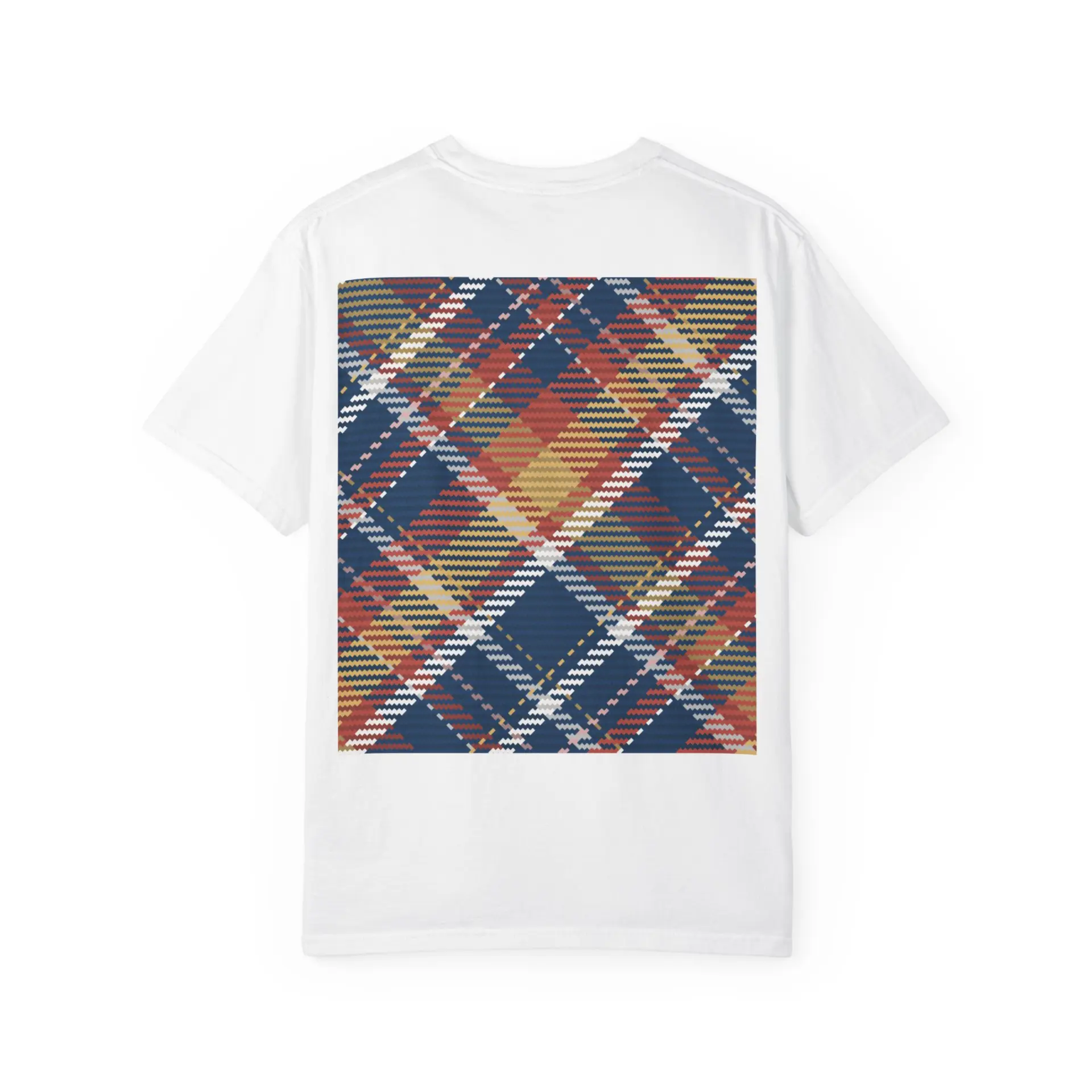 Plaid Garment-Dyed T-Shirt, Cozy Casual Tee, Perfect for Fall, Holiday Gifts, Everyday Wear, Unique Fashion Statement - Image 2