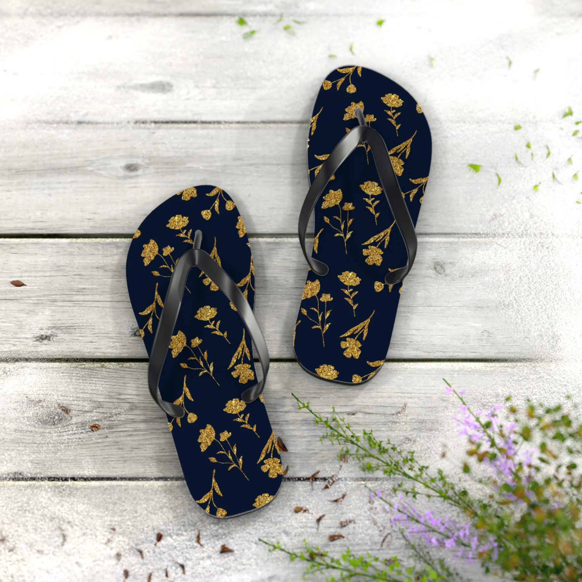 Blue Lily flip flops - Image 4